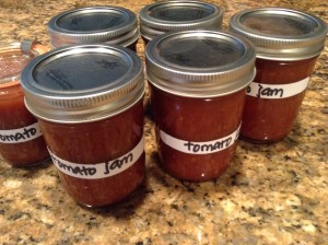 Jars of tomato jam