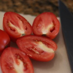 Cut the tomatoes