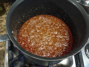 making salted caramel