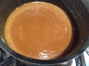 Stir salted caramel until smooth