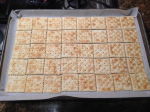 Lay out crackers