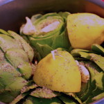 Trim and cook the artichokes